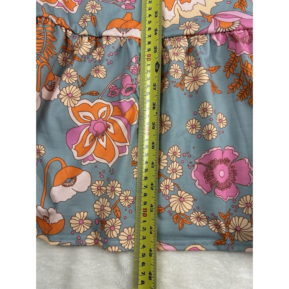 Grace Karin Womens Floral Retro Midi Dress Size XL Grey 1960s Style Sundress - Picture 10 of 11